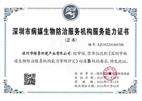 病媒生物防治服务能力证书